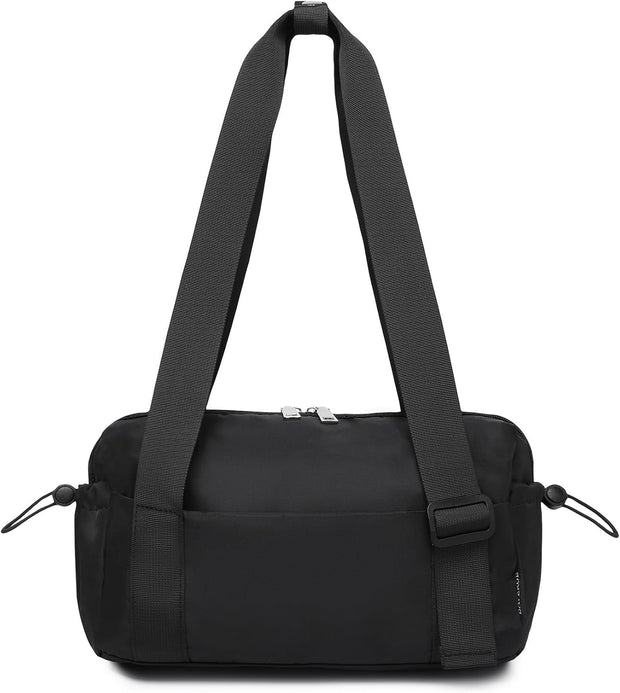 Small Gym Bag for Women Mini Duffle Bag with Wet Compartment, Lightweight Waterproof Cute Tote for Girls Workout Sport Travel, Black