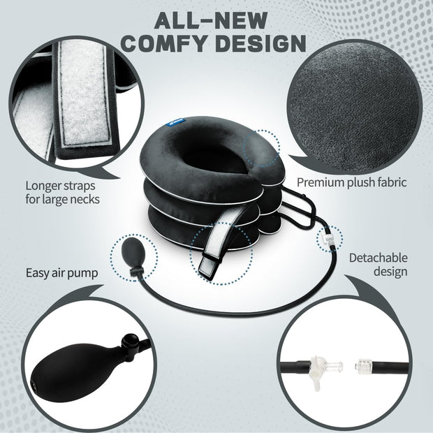 S Cervical Neck Traction Device for Instant Neck Pain Relief - Inflatable & Adjustable Neck Stretcher Neck Support Brace, Neck Traction Pillow for Home Use Neck Decompression