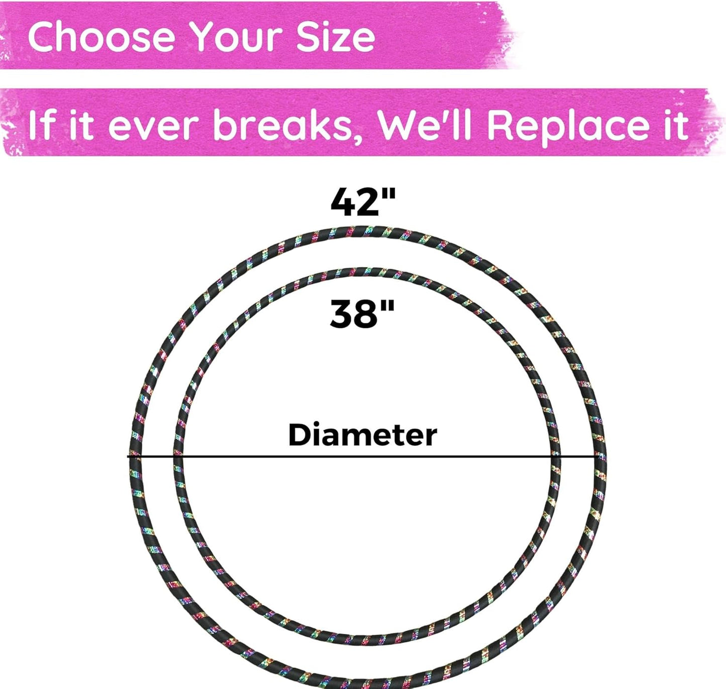 The Spinsterz Beginner Hoop: Weighted Fitness Hula-Hoop for Adults Weight Loss, Waist Exercise Ring for Cardio & Core, Multiple Sizes, Quality Hula Shaper for Beginners, Hand Made in USA