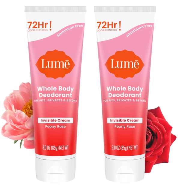 Lume Whole Body Deodorant - Invisible Cream Tube - 72 Hour Odor Control - Aluminum Free, Baking Soda Free, Skin Safe - 3.0 ounce (Clean Tangerine)