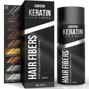 Keratin Hair Fibers for Men & Women - Fill In Fine or Thinning Hair, Instantly Thicker, Fuller Looking Hair (Black, 15g)