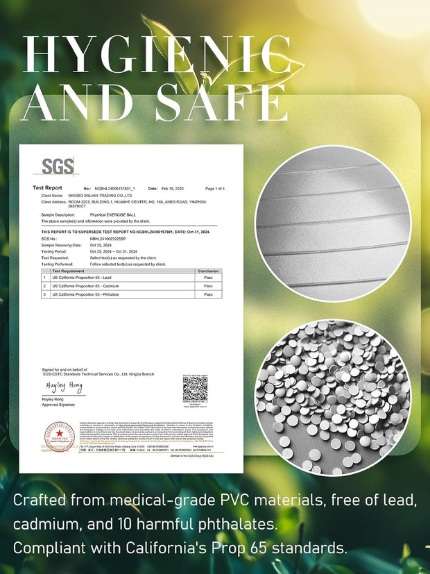 Yoga Ball for Exercise, Pilates Set, 4 Sizes Fitness Ball for Workout, Birthing, Pregnancy, Physical Therapy- Pump Included