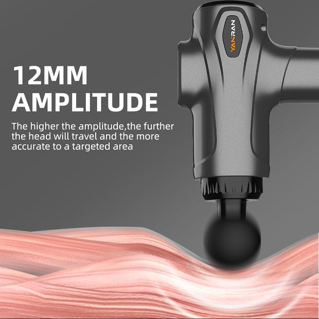 YANRAN Deep Tissue Massage Gun Portable, Percussion Massage Gun with 7 Levels & 6 Massage Heads, Electric Massager for Muscles Pain Relief, Gifts for Men Women Athletes for Sports and Relaxation