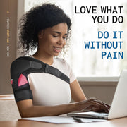 Shoulder Brace - Support & Injury Prevention Brace- Joint Pain Releaser- Shoulder Compression Wrap Strap - Adjustable Injury Accessories for Shoulders - Premium Quality Strap by FIGHTECH (Pink, L-XL)