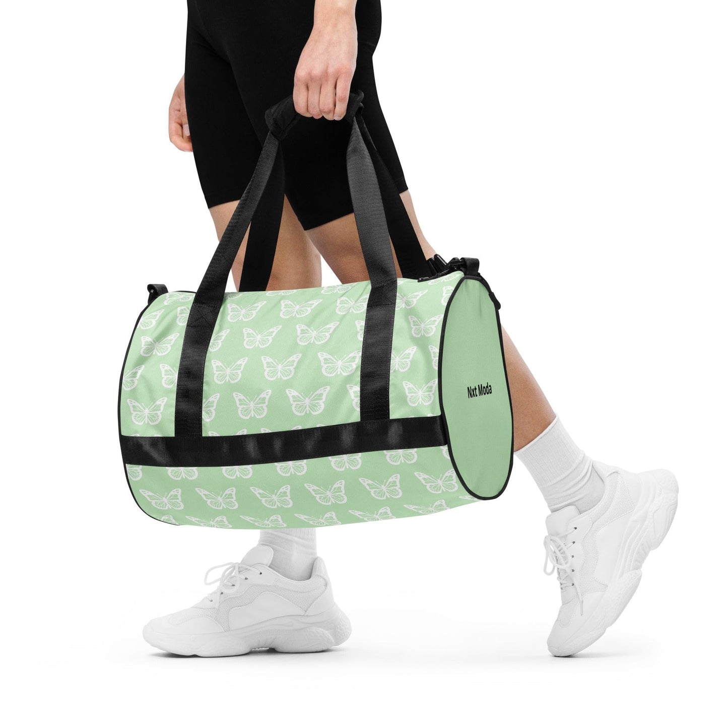 Nxt Moda Butterfly Crossbody Duffle Overnight Travel Carry On Gym Bag Women Sports Fitness Inside & Outside Pocket Cute Fashion Animal Print Shoulder Pads Water Proof Machine Washable (Zinn)