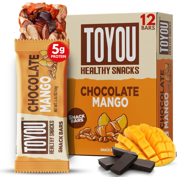 ToYou Chewy Fruit and Nut Bars - Healthy Protein Snacks | Coconut Mocha - 1.41 Ounce (Pack of 12) | Soft Chewy, Vegan, Fiber-packed Granola Bars for Adults and Kids, Made with Natural Ingredients