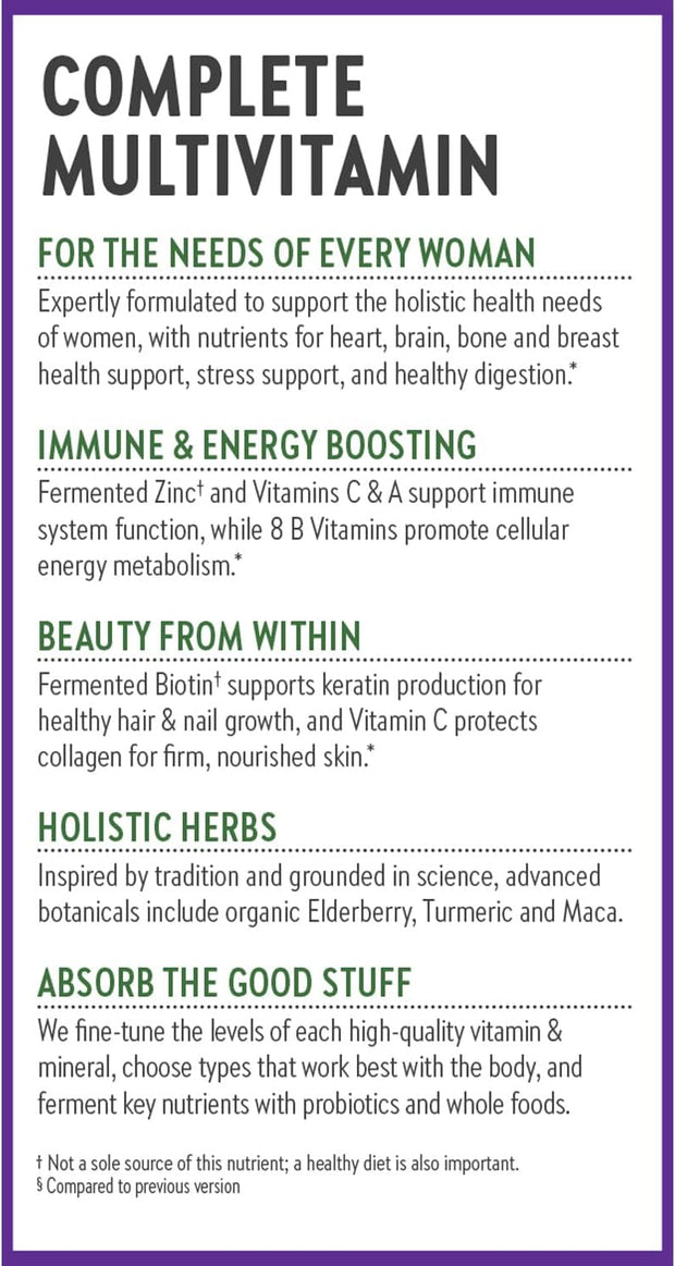 New Chapter Women's Multivitamin for Immune, Beauty + Energy Support with 20+ Nutrients -- Every Woman's One Daily, Gentle on the Stomach, 72 Count