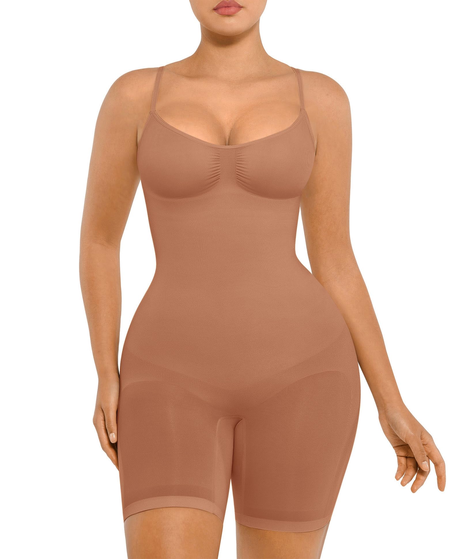 FeelinGirl Shapewear Bodysuit Tummy Control Seamless Sculpting Hip Enhancer Body Shaper for Women