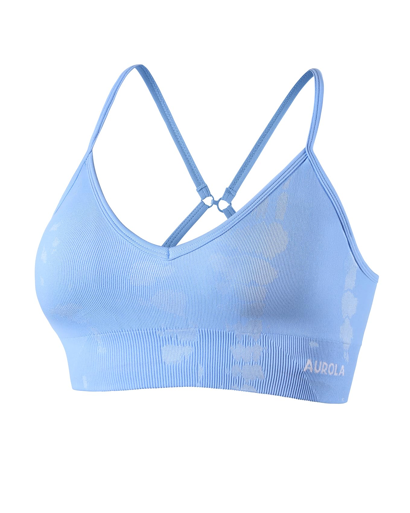 AUROLA Serpent Seamless Sports Bras for Women,Backless Padded Strappy Workout Gym Yoga Crop Tops