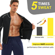 Men Sweat Neoprene Weight Loss Sauna Suit Workout Shirt Body Shaper Fitness Jacket Gym Top Clothes Shapewear Long Sleeve