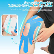 OK TAPE One-Structure K-Tape Patches | Precut for Knee Kinesiology Tape | Pain Relief and Accessories | 10 Pcs and Beige