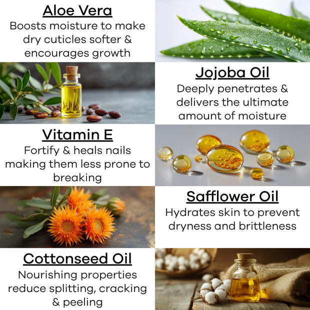 Moisturizing Cuticle & Nail Care Oil 2.3 Fl Oz - Vanilla Scented – Infused with Jojoba Oil, Aloe, Vitamin E – Nail & Cuticle Hydration, Repair, Moisturizer, Strengthener, Growth