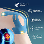 PreCut Kinesiology Tape for Knees, 12 PCS Waterproof KTQUICK Knee Tape for Knee Pain Relief Pre Cut, Original Cotton Athletic Knee Tape, Waterproof & Hypoallergenic Latex-Free for Sports (Black)