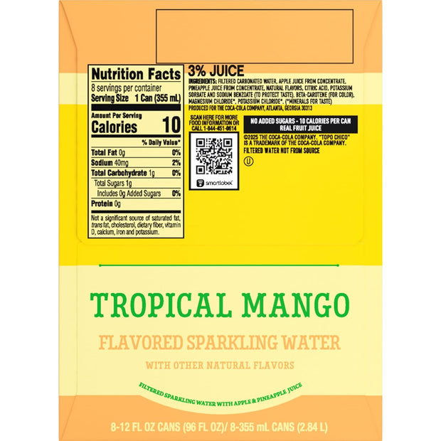 Topo Chico Sabores Tropical Mango 12oz 8pk