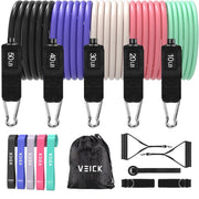 VEICK Resistance Bands, Exercise Bands, Workout Bands, Resistance Bands for Working Out with Handles for Men and Women, Exercising Bands for Fitness Weights Work Out at Home