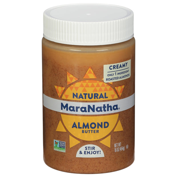 MaraNatha Natural Creamy Raw Almond Butter, 16 Ounce Jar