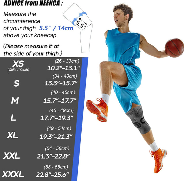 NEENCA Professional Knee Brace for Pain Relief, Medical Knee Support with Patella Pad & Side Stabilizers, Compression Knee Sleeve for Meniscus Tear, ACL, Joint Pain, Runner, Workout - FSA/HSA Eligible