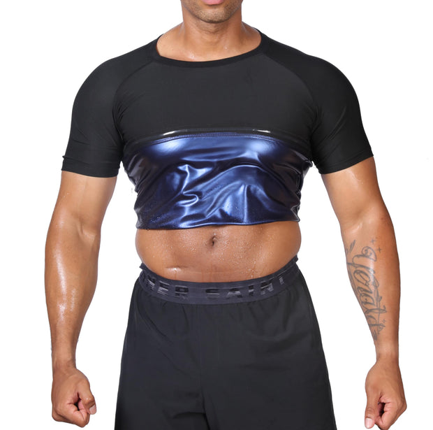 Sauna Sweat Suits Shirt for Men Sweat Suit Compression T-Shirt Workout Sports Shapewear Gym Exercise Jacket