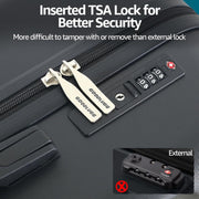 Luggage Set with Spinner Wheels and TSA Lock, 3 Pieces Expandable Hardside Suitcase for Travel, Hardshell Luggage Sets, 20", 24", 28", Black