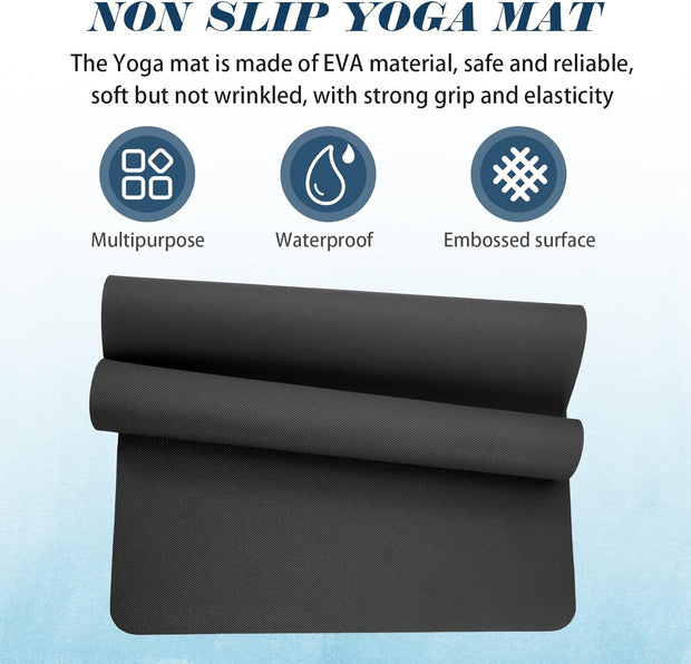 10 Pack Yoga Mats Bulk, 68'' x 24'' x 4mm Thick Yoga Mats for Kids and Adult Gym Mats Bundle Latex Free Exercise Mats with Non Slip Texture for Outdoor Yoga, Pilates or Workout