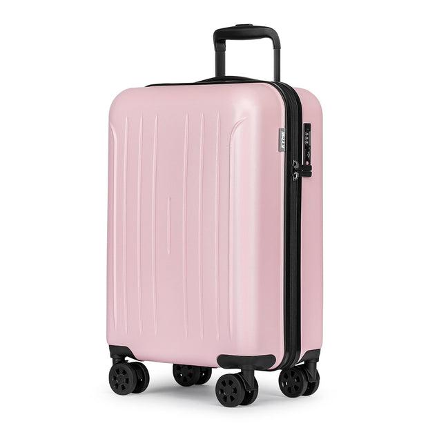 KYME Suitcase Hardshell With Double Spinner Wheels, PC+ABS TSA Lock Travel Luggage (Pink, 2Pcs Set(20"/24"))