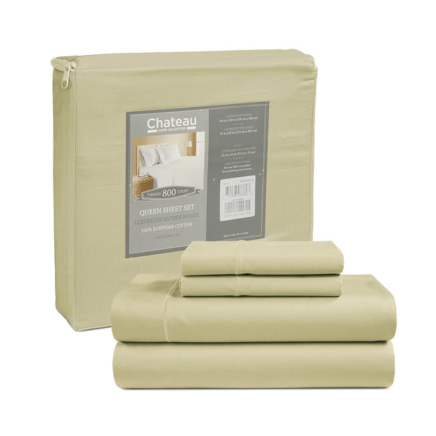 100% Egyptian Cotton Sheets King Size Sheets Set with Fully Elasticated Fitted Sheet & Pillowcase sets, 800 TC Hotel Collection Deep Pocket King Sheet Set, No Pill Soft Breathable Luxury White Bedding