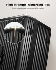 Trunk Luggage, 28 Inch Checked Luggage with Spinner Wheels, Lightweight PC Hard Shell Large Suitcase with TSA Lock, Removable Dividers (Black, 1PC)