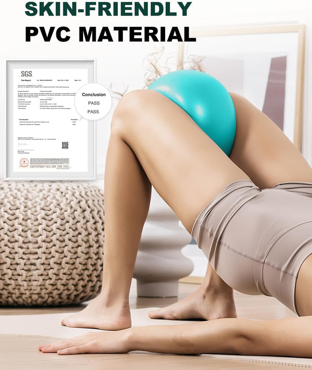 Trideer Pilates Ball 9 Inch, Small Exercise Ball with Exercise Guide for Yoga, Core Training, Physical Therapy, Balance, Stability, Stretching