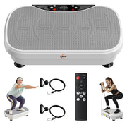Vibration Plate Exercise Machine, Full Body Shaker Workout Vibration Plate for Lymphatic Drainage Weight Loss, Waver Vibrating Fitness Platform with Resistance Bands, Low Noise Home Fitness for Adults