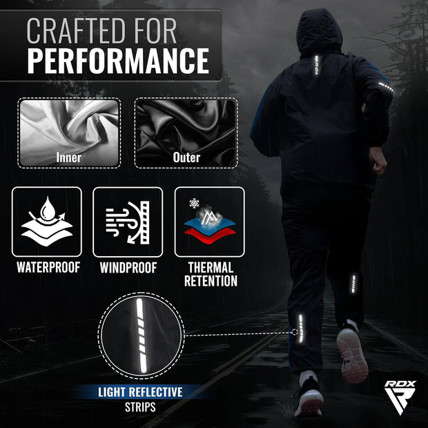 RDX Sauna Suit Weight Loss, REACH OEKO TEX 100 CERTIFIED, Sweat Jacket with Hood, Body Slimming Fitness Workout Men Women