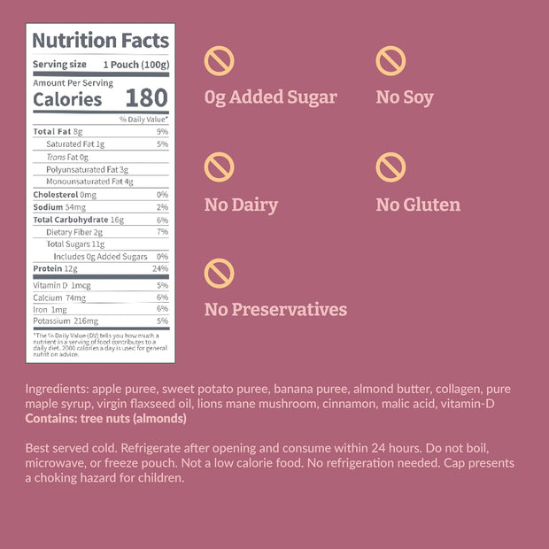 Reup Collagen Protein Smoothie - 12g Protein, 10g Collagen, Dairy Free, Ready to Drink - High Protein Snacks for Adults, Dairy Free Protein Shakes, Protein Pouches Adult, Smoothie Pouches - 8 Count