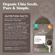 Navitas Organics Chia Seeds – For Chia Pudding, Smoothies, Baking, Salads & More – Omega 3, Fiber, Minerals - USDA Organic, Non GMO, Kosher, Gluten Free, Keto (16oz. Bag, 15 Servings)
