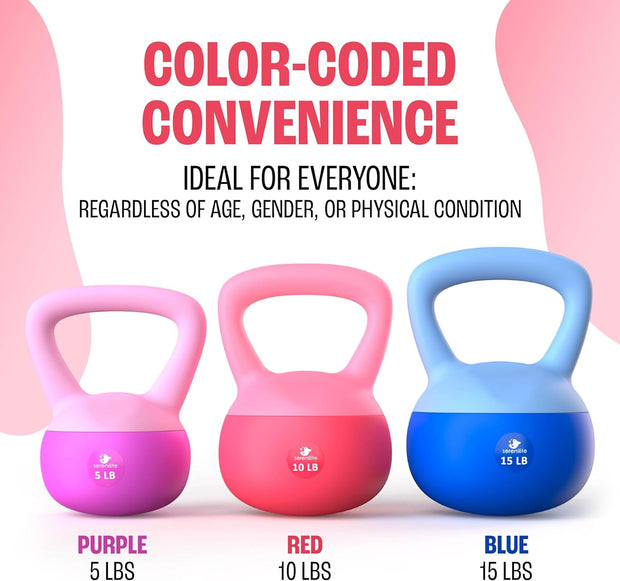 Soft Kettlebells, Serenilite Kettlebell Sets, Kettle Bell Sets for Women & Men, Safe Strength Training Kettlebells, Kettlebell Weights for Home Workouts & More.