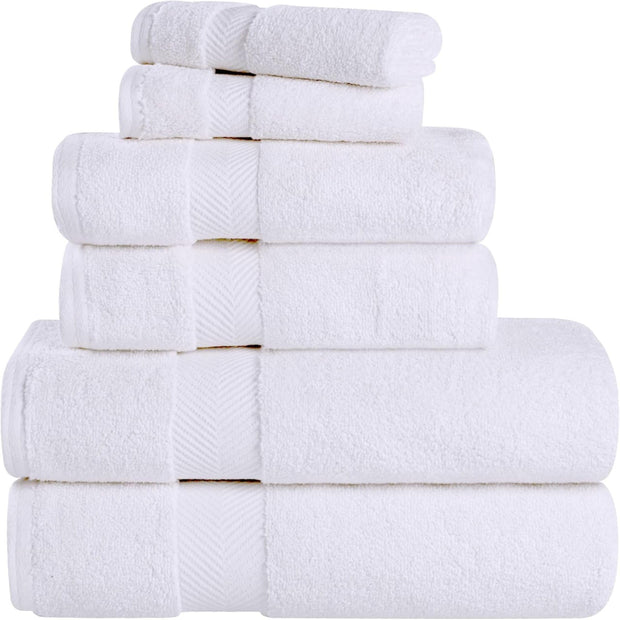 Superior Zero Twist 100% Cotton Bathroom Towels, Super Soft, Fluffy, and Absorbent, Premium Quality 6 Piece Towel Set with 2 Washcloths, 2 Hand Towels, and 2 Bath Towels, Coral