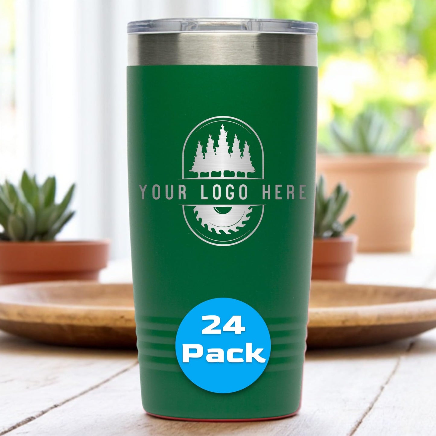 20oz Stainless Steel Tumbler - Upload Your Logo, Custom Engraved, Double Wall Vacuum Insulated Travel Mug, Ideal for Corporate Gifts, Events, and Sports Teams