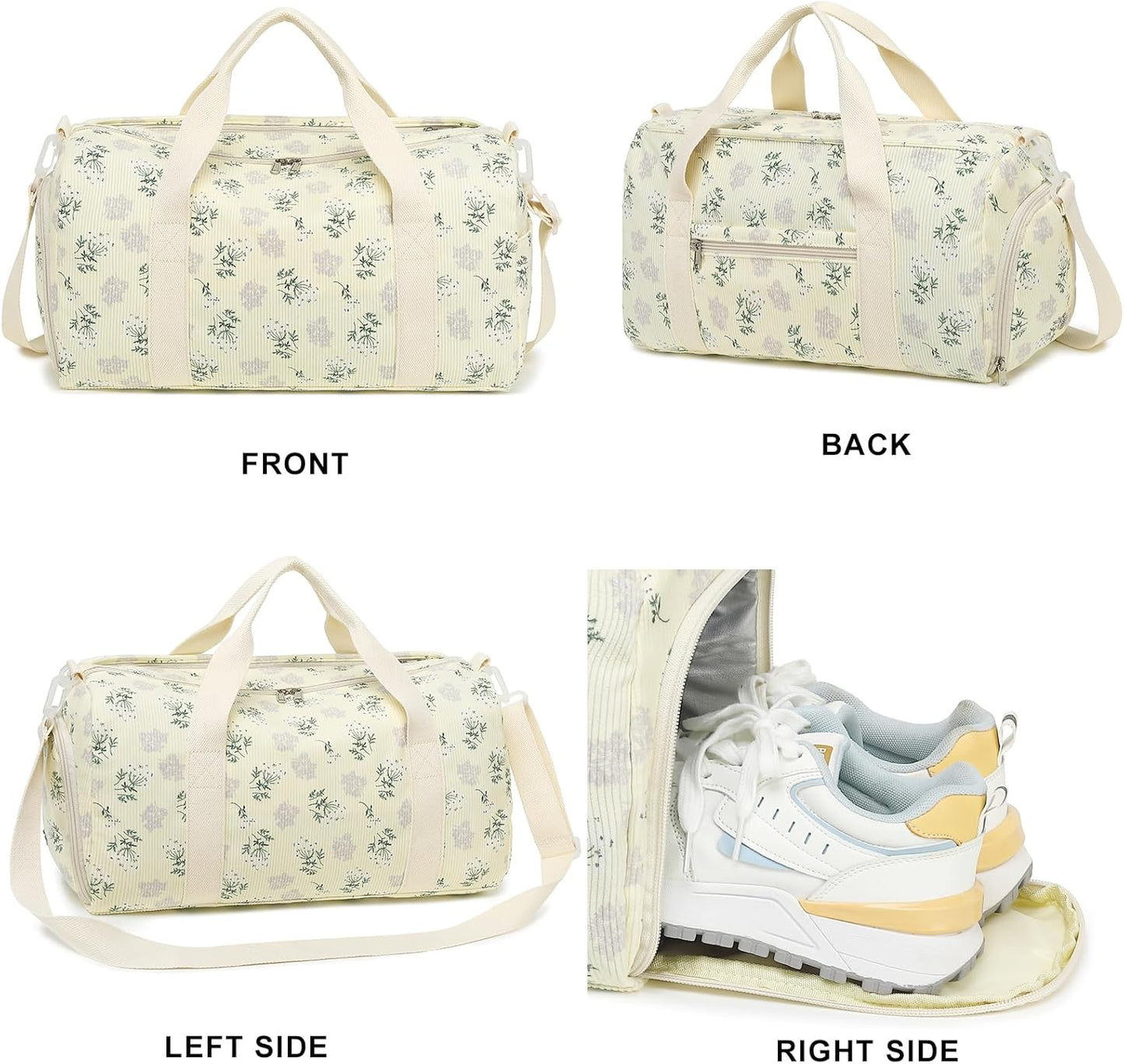 Duffle Bag for Gym Sports Women Girls Workout Travel Bag Weekender with Shoe Compartment and Wet Pocket