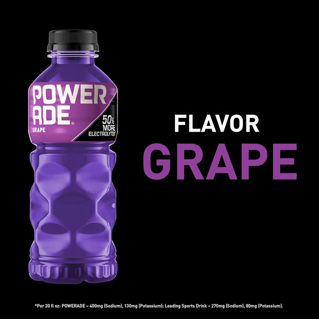 POWERADE Sports Drink Grape, 20 Ounce (Pack of 8)