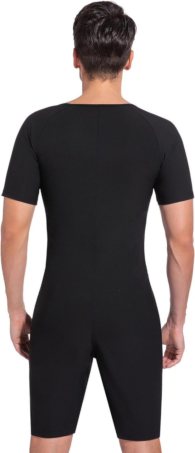Sauna Suit for Men 3 in 1 Slimming Full Body Sauna Jumpsuit Mens Waist Trainer for Workout