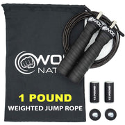 WOD Nation Weighted Jump Rope for Women & Men - 1 Pound (1LB) Adjustable Heavy Speed Jump Rope Handles with Removable Weights 4Crossfit, Cross Training, Boxing.