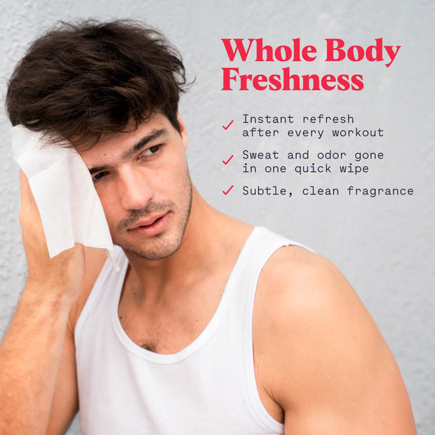 Whole-body Deodorant Wipes for Men & Women - Body Wet Wipes for Odor Control, Use for On-the-Go Cleansing, Gym Sessions, Travel, or Rinse-Free Shower Alternative - Aqua Scent, Pack of 3