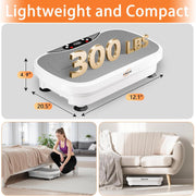 Vibration Plate Exercise Machine, Full Body Shaker Workout Vibration Plate for Lymphatic Drainage Weight Loss, Waver Vibrating Fitness Platform with Resistance Bands, Low Noise Home Fitness for Adults