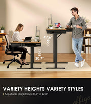 63 Inch L Shaped Electric Standing Desk with Drawers, Height Adjustable Large Desk with Power Outlets, Sit Stand Table, Writing Computer Desk for Home, Office, Workstation, Rustic Brown