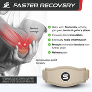 Sleeve Stars Tennis Elbow Brace for Women - Adjustable Tennis Elbow Strap, Golfers Elbow Brace for Men, Counterforce Brace for Tennis Elbow for Tendonitis Relief, Fits 9"-23" (Single/Black)