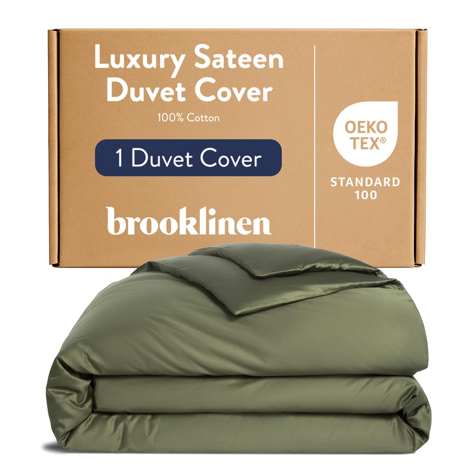 Brooklinen Luxury Sateen Duvet Cover - 100% Cotton, Full/Queen Size in White with Extra-Long Corner Ties and Button Closure | Best Luxury Sheets