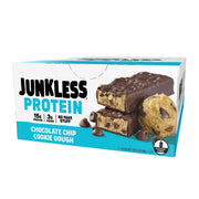 JUNKLESS Protein Bars - Chocolate Peanut Butter - 15g Protein, No Added Sugar, Gluten Free, High Fiber, Delicious Taste and Texture, Satisfying, Healthy Snack for Energy - 12 Bars