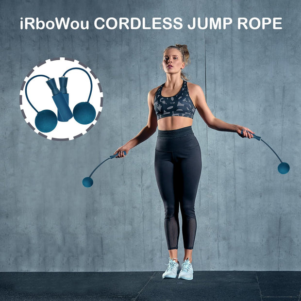 Jump Rope Ropeless Skipping Rope for Fitness Training Exercise, Adjustable Weighted Cordless Jump Rope for Men Women Kids