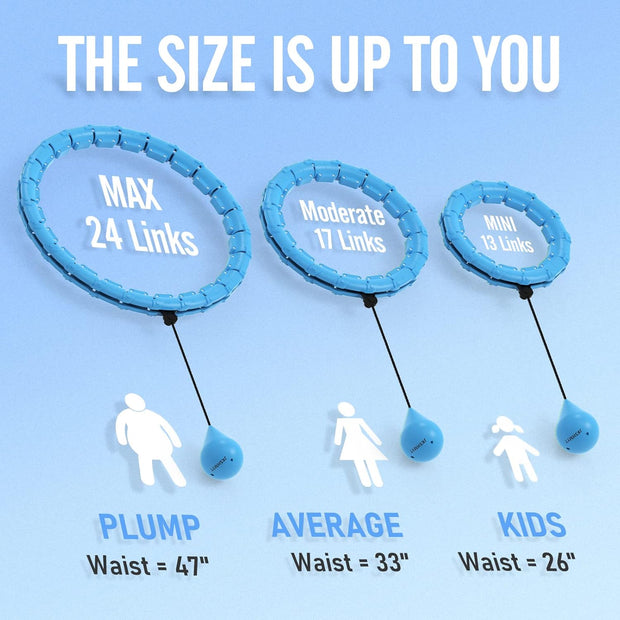 JKSHMYT Weighted Hula Circle Hoops for Adults Weight Loss, Infinity Fitness Hoop Plus Size 47 Inch, 24 Detachable Links, Exercise Hoop Suitable for Women and Beginners