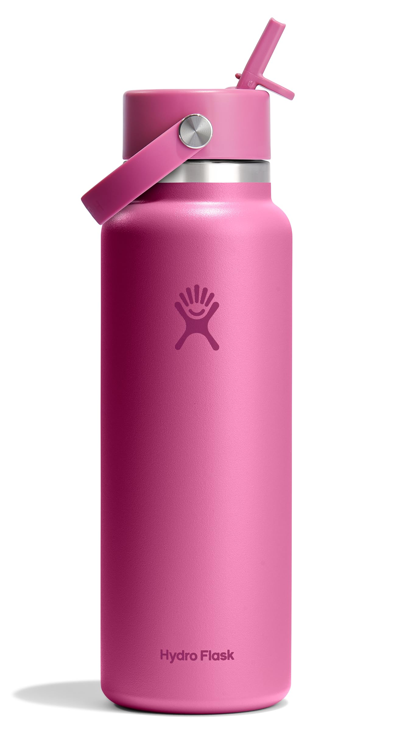 Hydro Flask 32 Oz Wide Flex Straw Cap Bottle - Insulated Stainless Steel - Wide Straw Lid, Non Spill, Leakproof in Jelly Pink