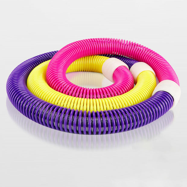 Weighted Fitness Hoop with Soft Spring, Foldable Waist Slimming Exercise Ring, Portable PVC Workout Equipment for Home Gym Adults