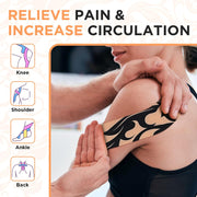 OK TAPE Patterned Kinesiology Tape, Elastic Physical Therapy Athletic Tape for Pain Relief & Muscle Support, Uncut Kinetic Tape, 2in x 16.4ft- 2 Rolls (Rose)